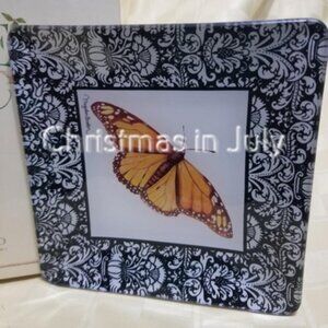 Marjolein Bastin 2008 Nature's Journey Monarch Butterfly Glass Tray